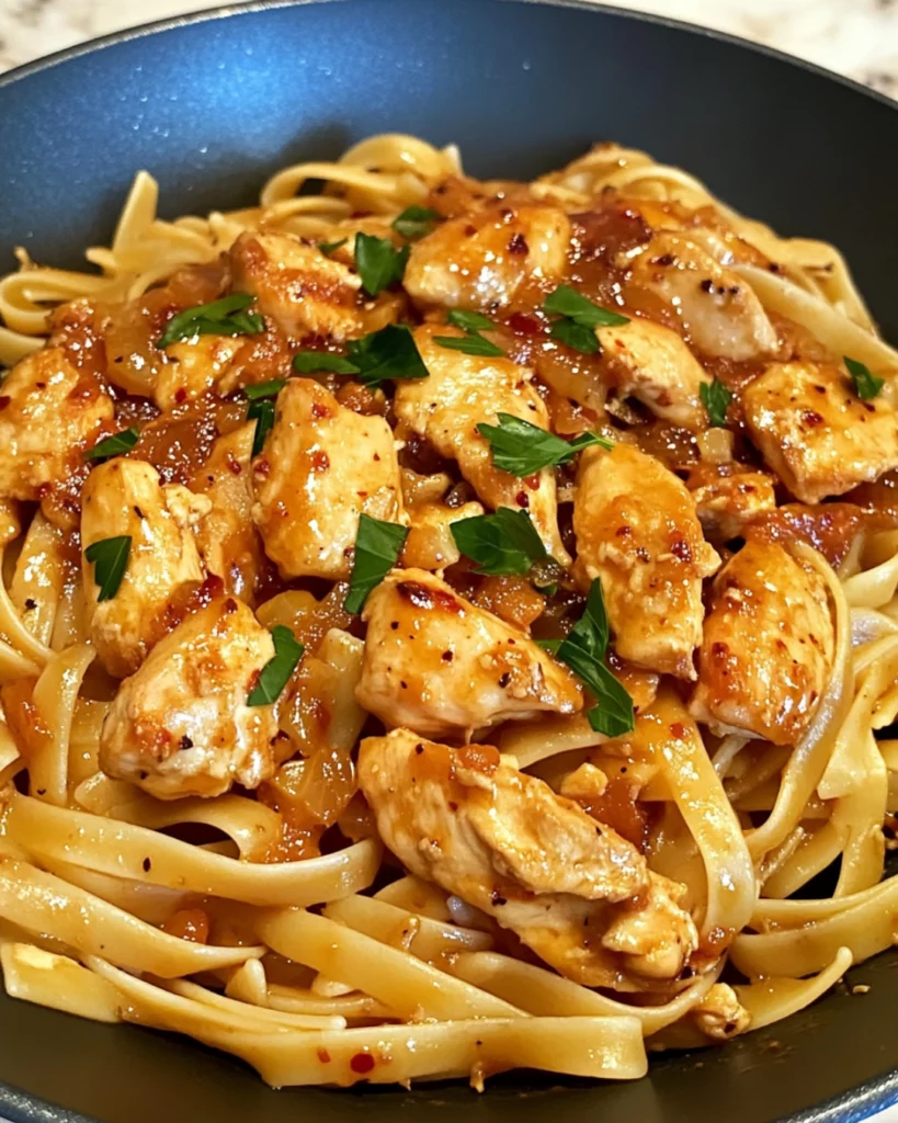 One-Pan Sweet & Spicy Garlic Chicken Pasta