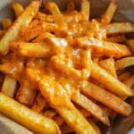 Homemade Taco Bell Nacho Fries with a side of creamy nacho cheese sauce