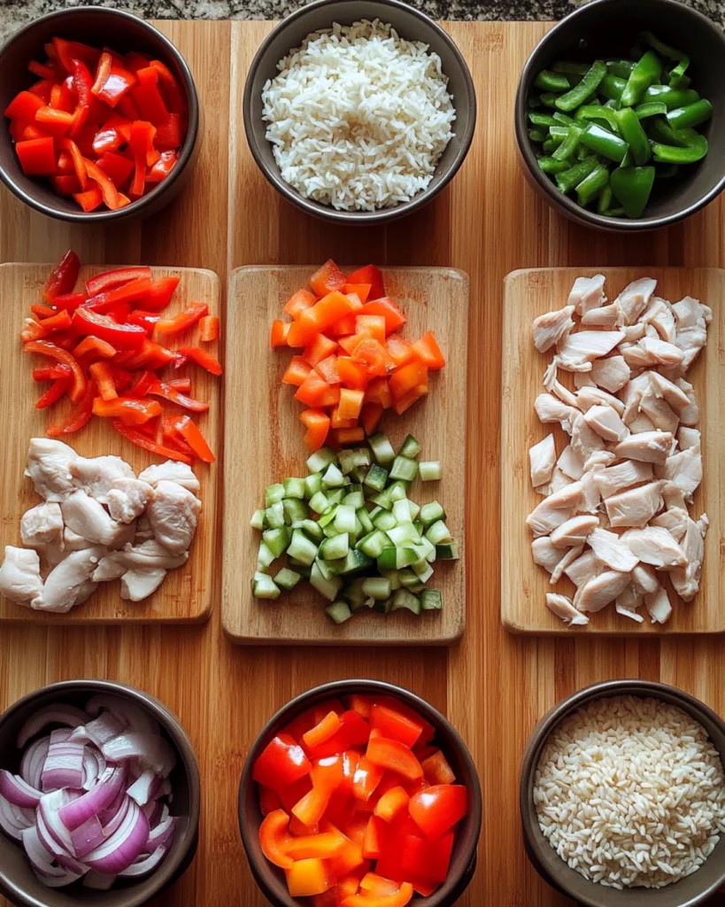 A colorful Thai Peanut Chicken Bowl with tender chicken, fresh vegetables, and creamy peanut sauce, garnished with peanuts and lime wedges.