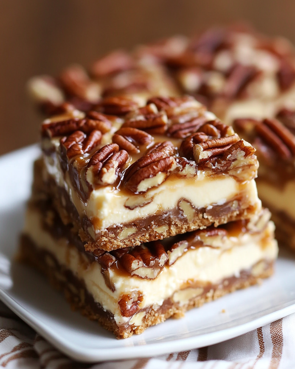 Caramel Pecan Cream Bars: Buttery, Creamy, and Irresistibly Nutty
