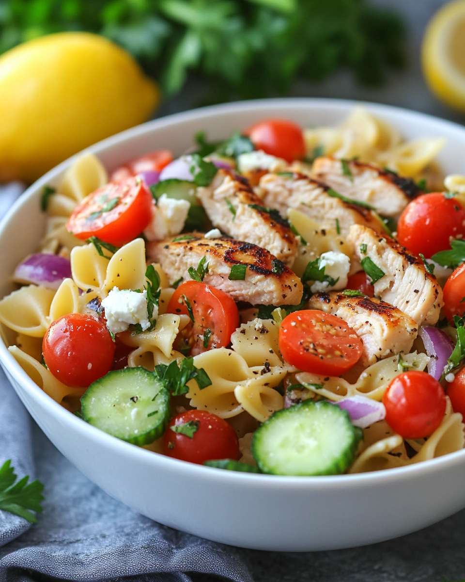 Lemon Herb Chicken Pasta Salad: A Zesty, Chilled Pasta Delight