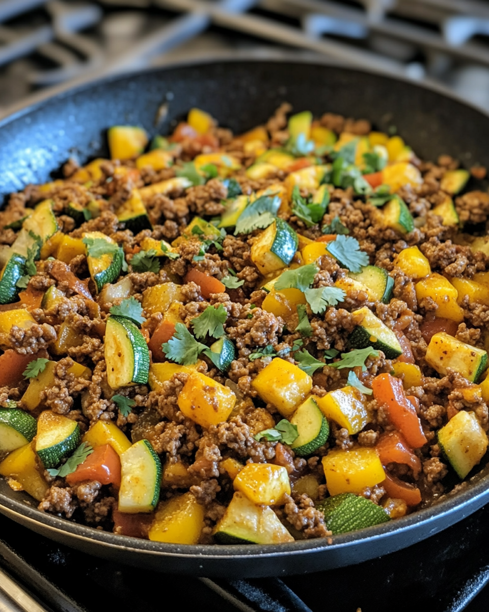 One-Pan Taco Zucchini Skillet: A Sizzling, Low-Carb, Cheesy Weeknight Wonder