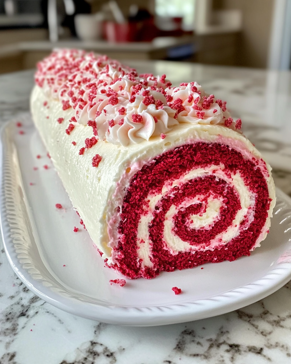 Pink Velvet Roll Cake