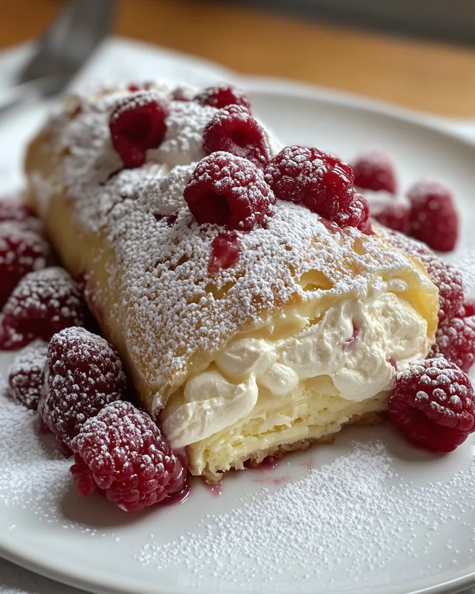 Raspberry White Chocolate Cake Roll