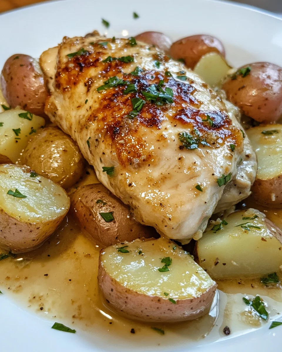 Crockpot Garlic Parmesan Chicken and Potatoes