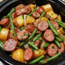 Crockpot Kielbasa and Green Beans