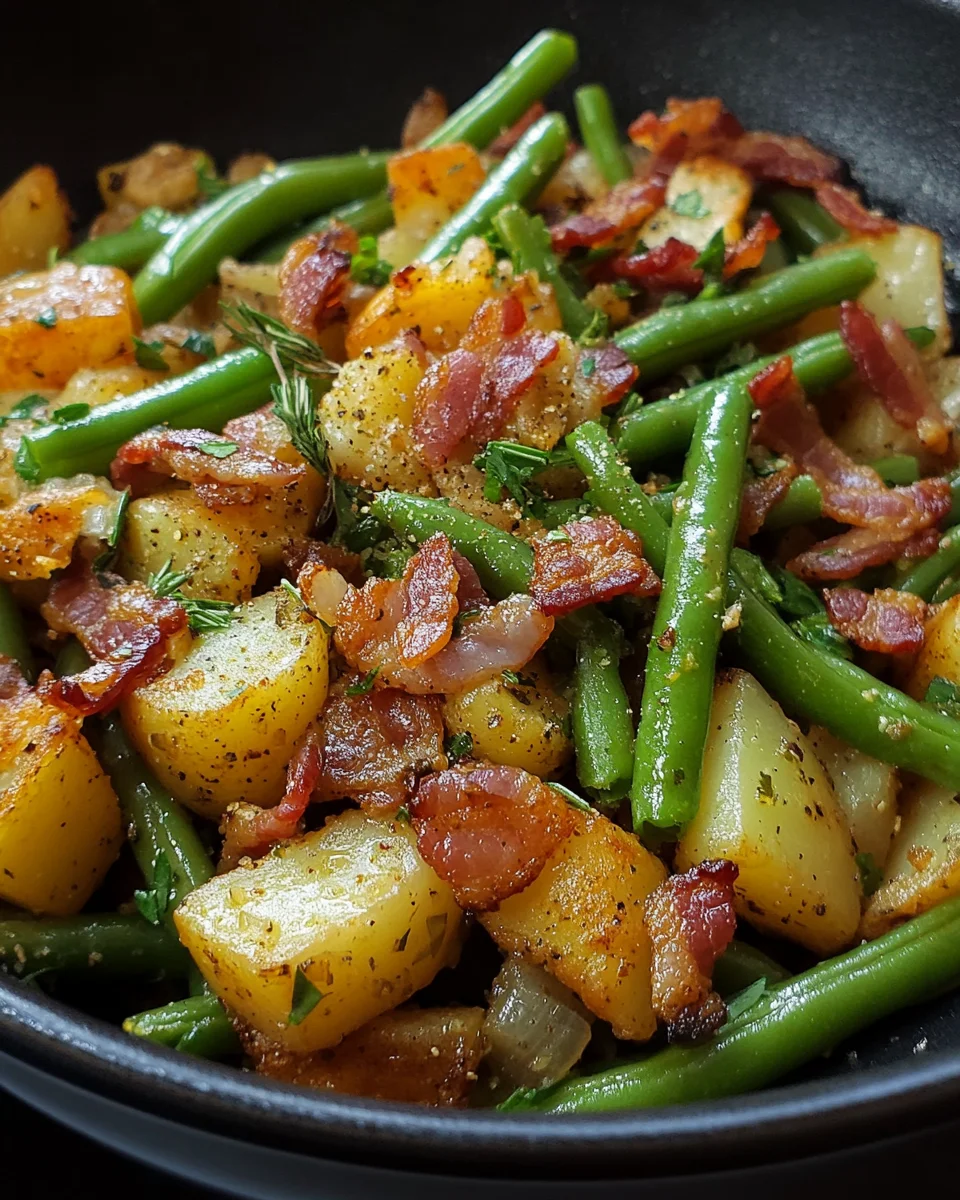 Country Ranch Green Beans and Potatoes with Bacon