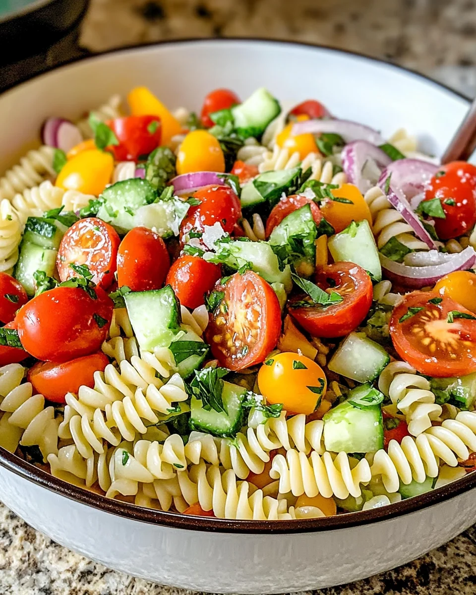 Spring Pasta Salad with Italian Dressing