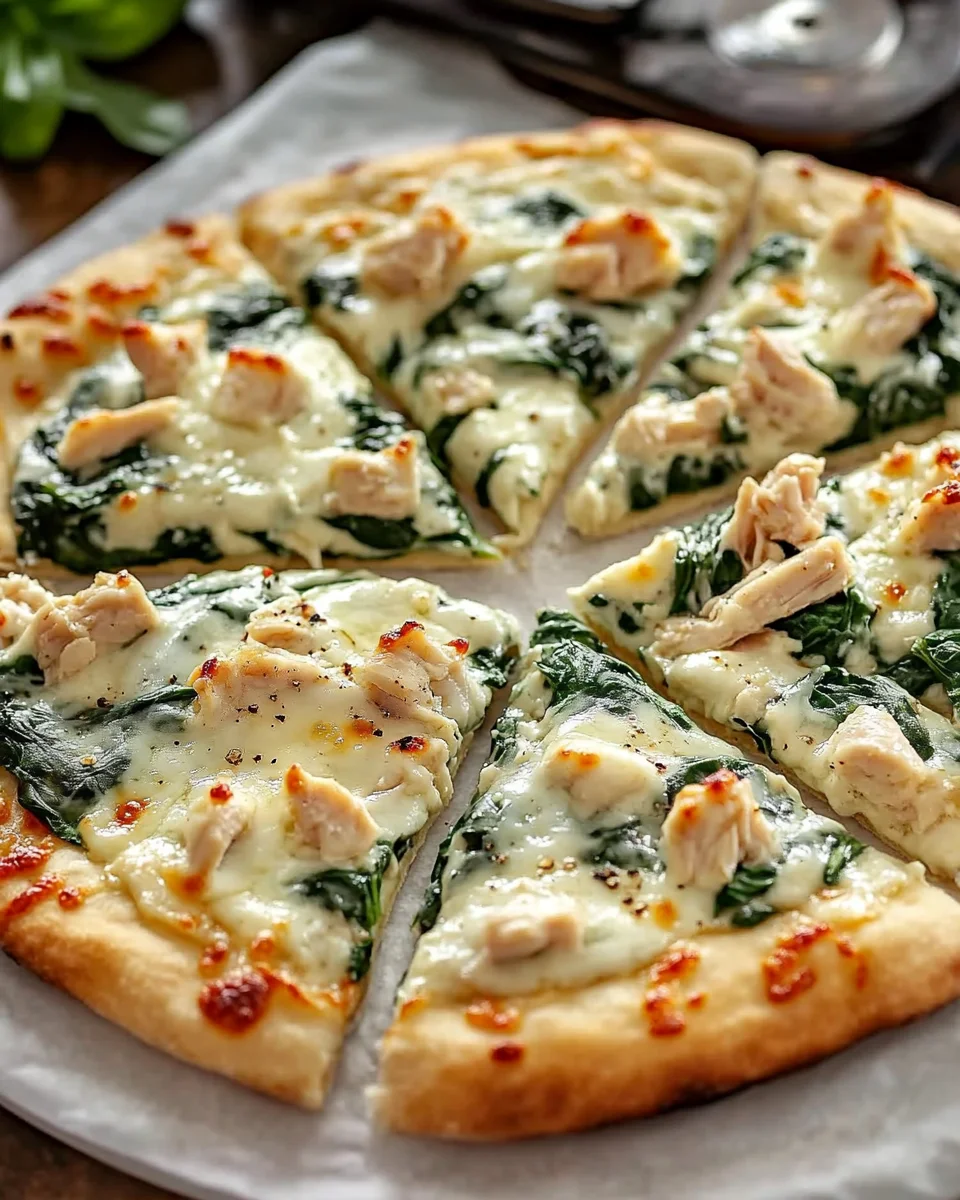 Garlic Chicken Spinach White Pizza Will Wow Your Taste Buds!