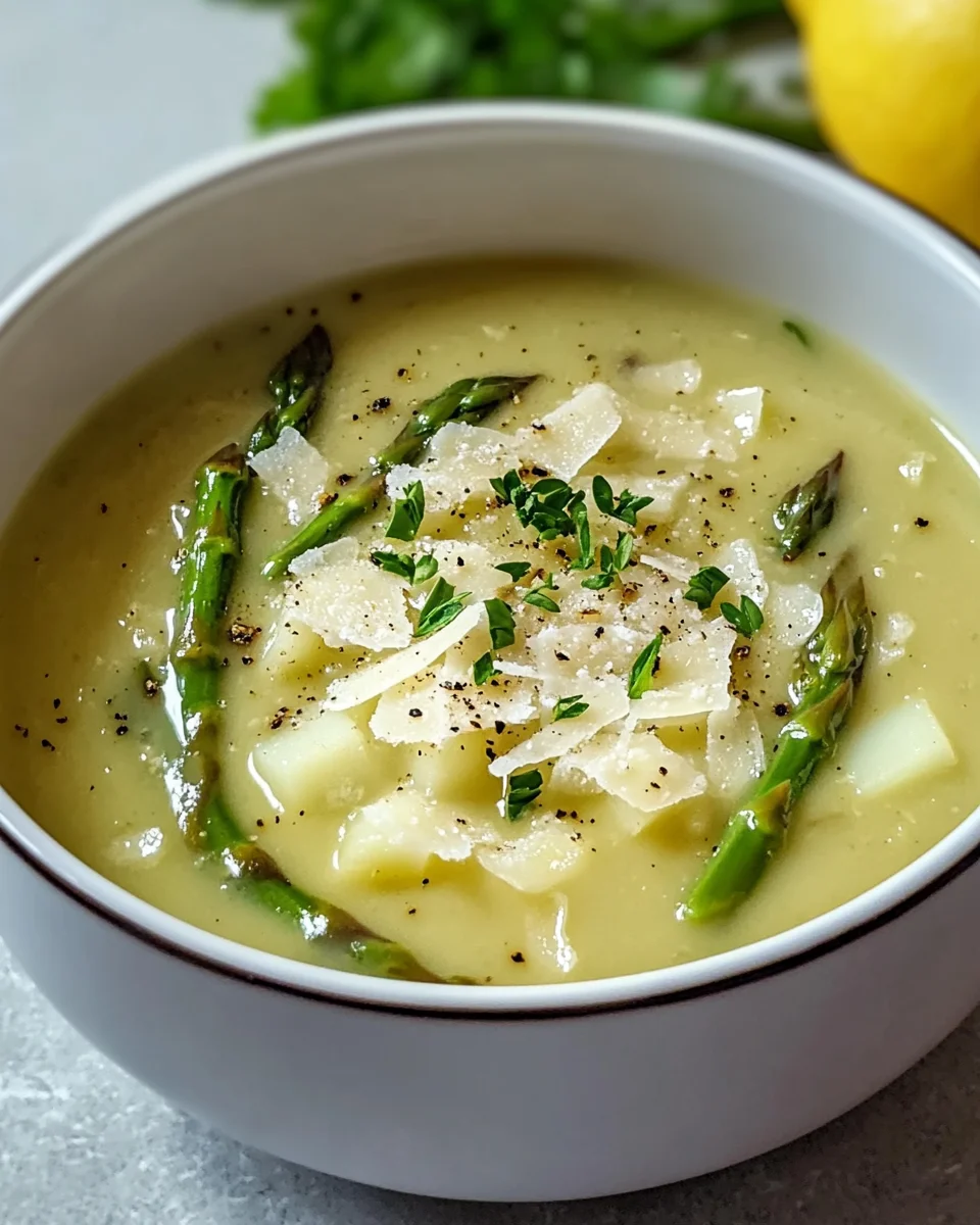 Creamy Asparagus Soup with Lemon and Parmesan