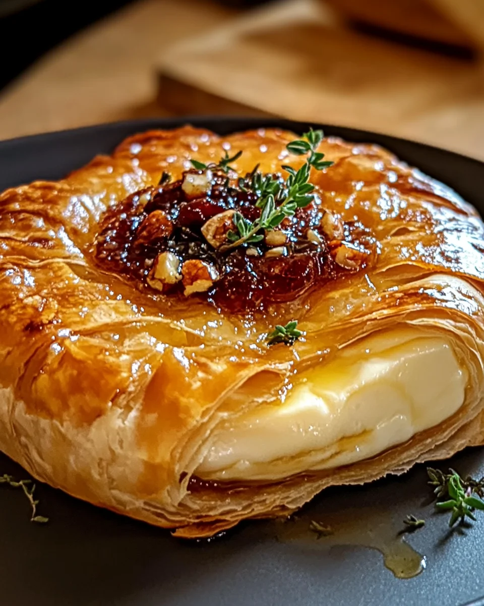 Baked Brie in Puff Pastry with Honey and Fig