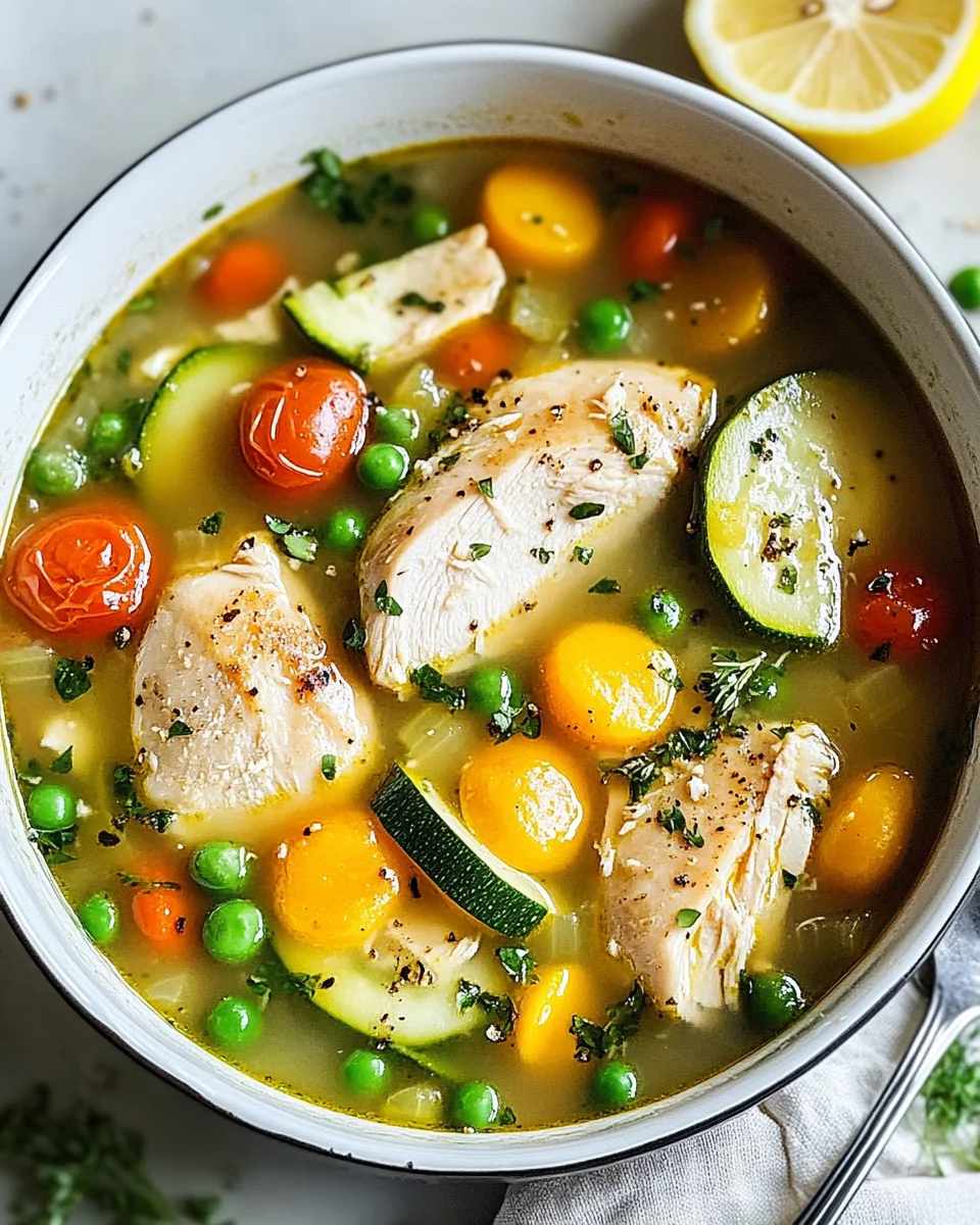Simple Lemony Chicken Soup with Spring Veggies Is Delicious!