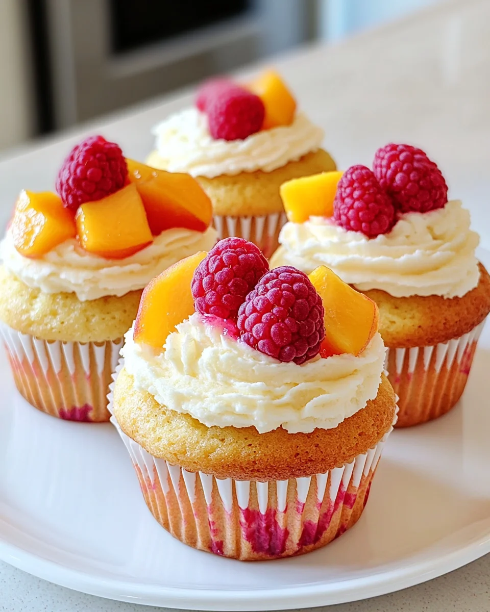 Peach Raspberry Heaven Cupcakes