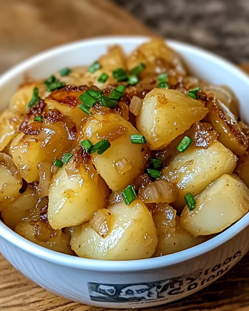 Slow cooked Lipton onion potatoes in a serving bowl