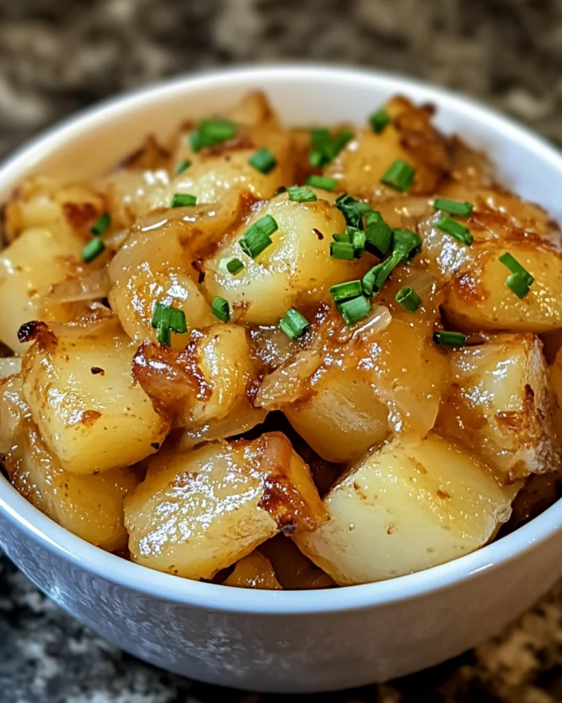 Slow cooked Lipton onion potatoes in a serving bowl