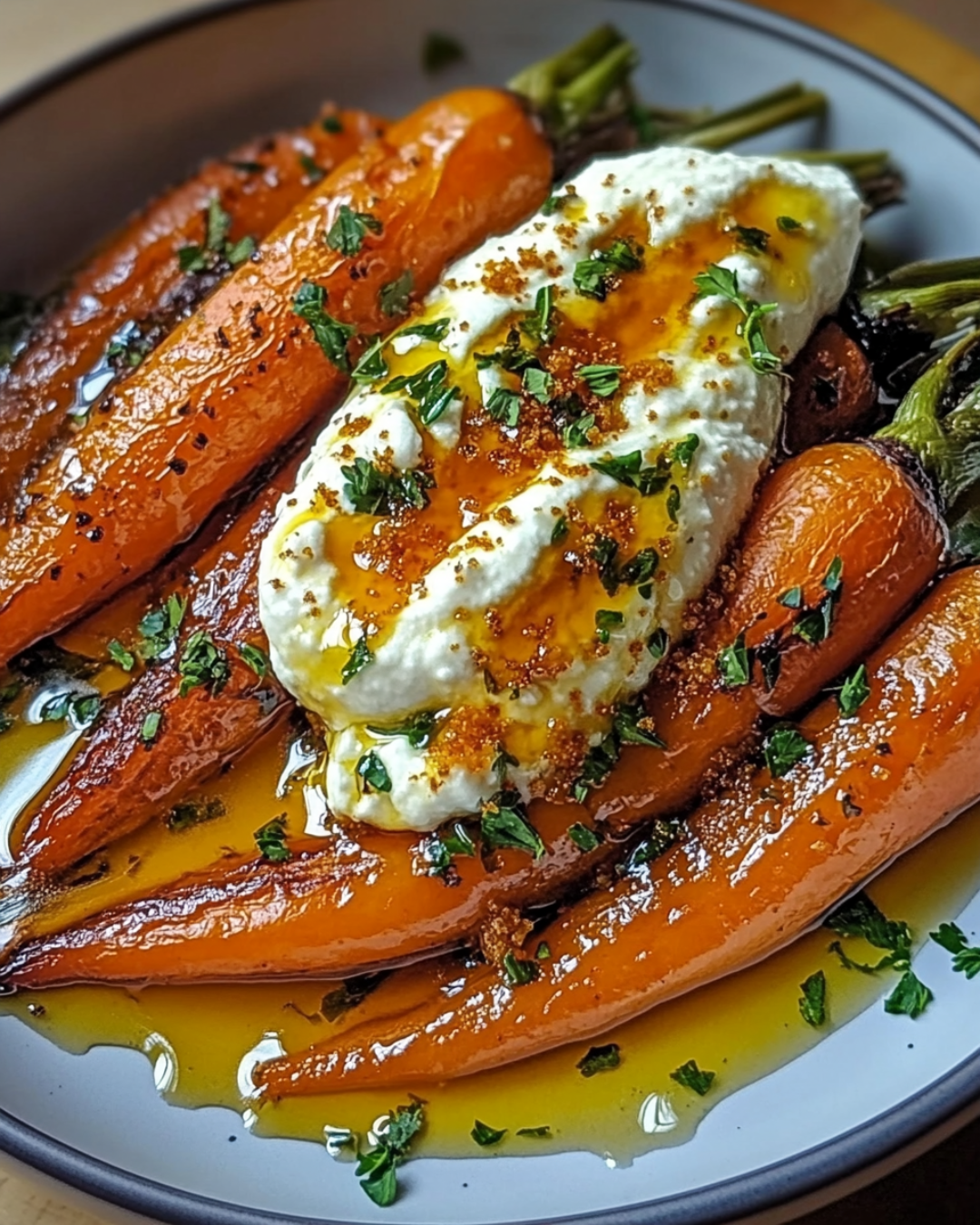 Roasted Carrots with Whipped Ricotta and Hot Honey