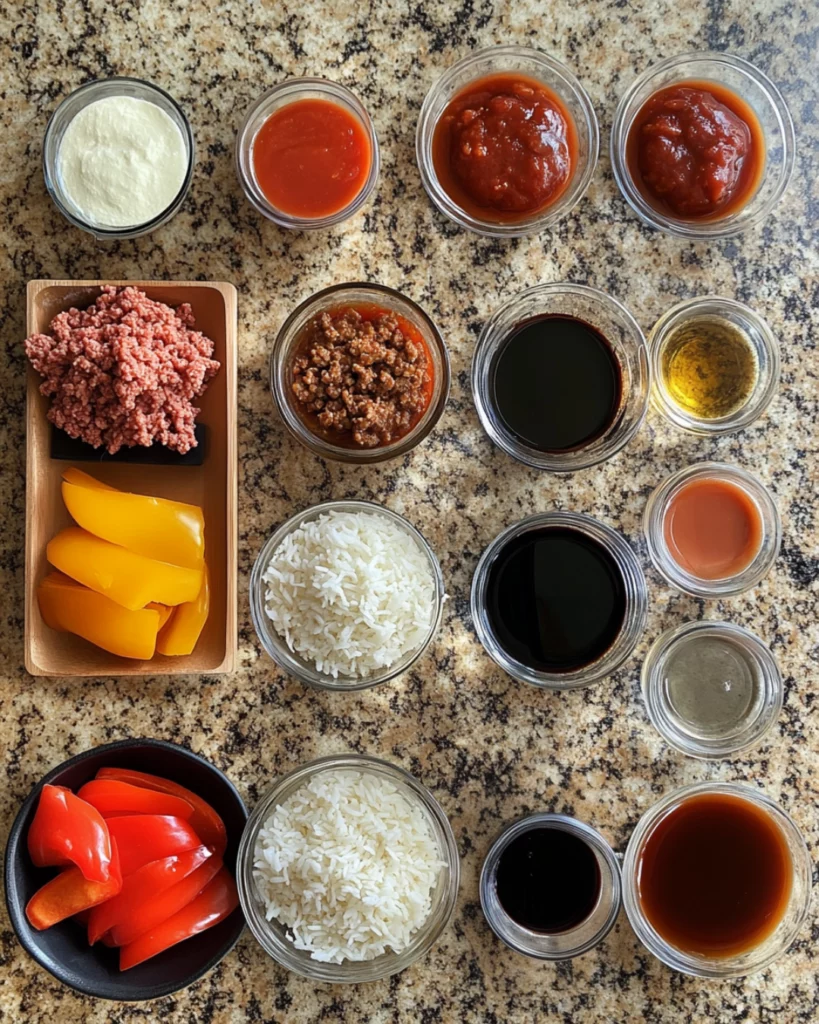 Baked honey garlic rice meatballs in casserole dish