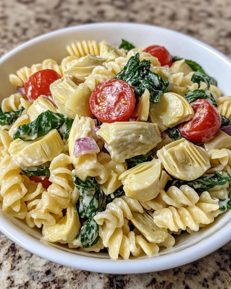 Spinach Artichoke Pasta Salad