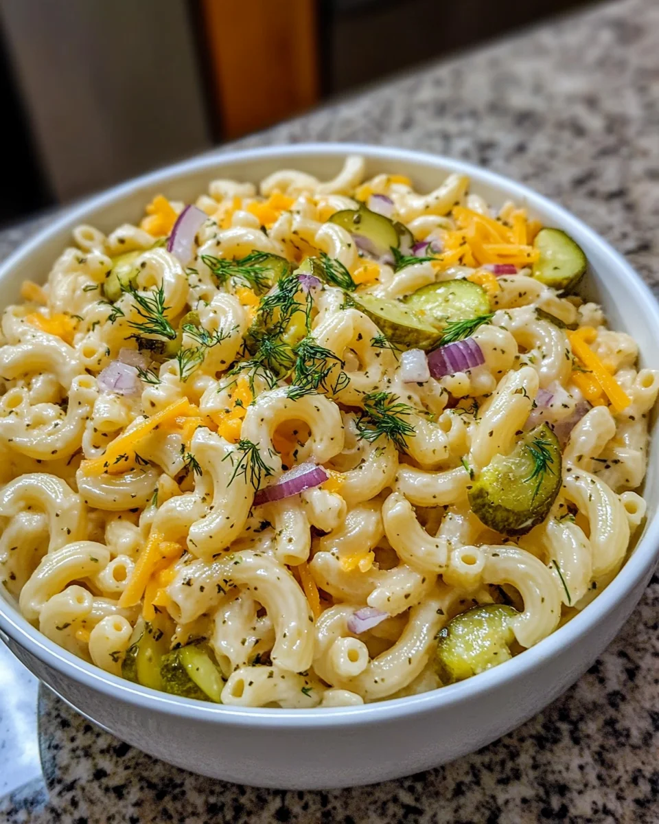 Simple Dill Pickle Pasta Salad