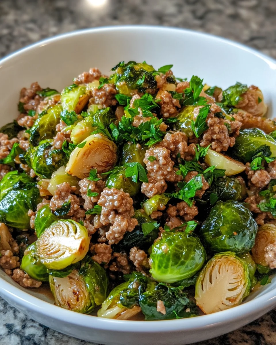 Brussels Sprouts Ground Turkey Skillet