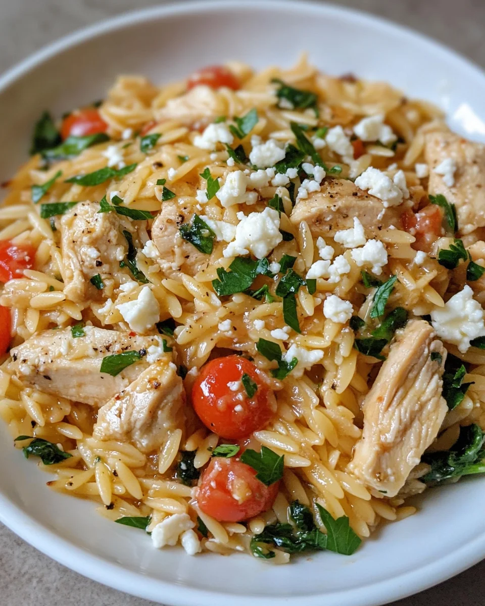 Baked Orzo with Chicken and Feta