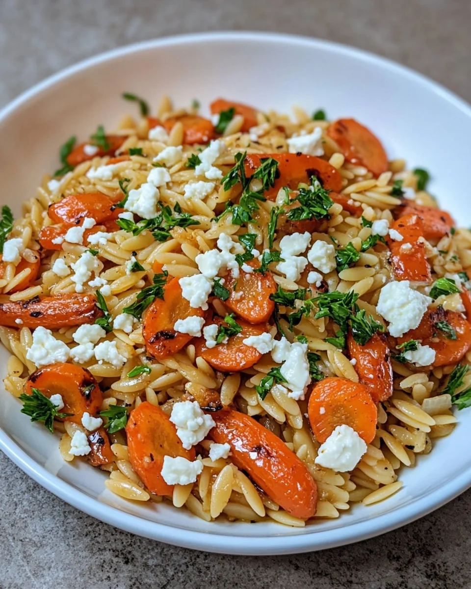 Spiced Orzo with Roasted Carrots and Feta