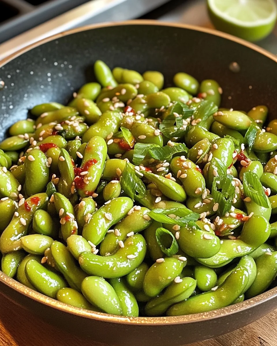 Spicy Garlic Edamame