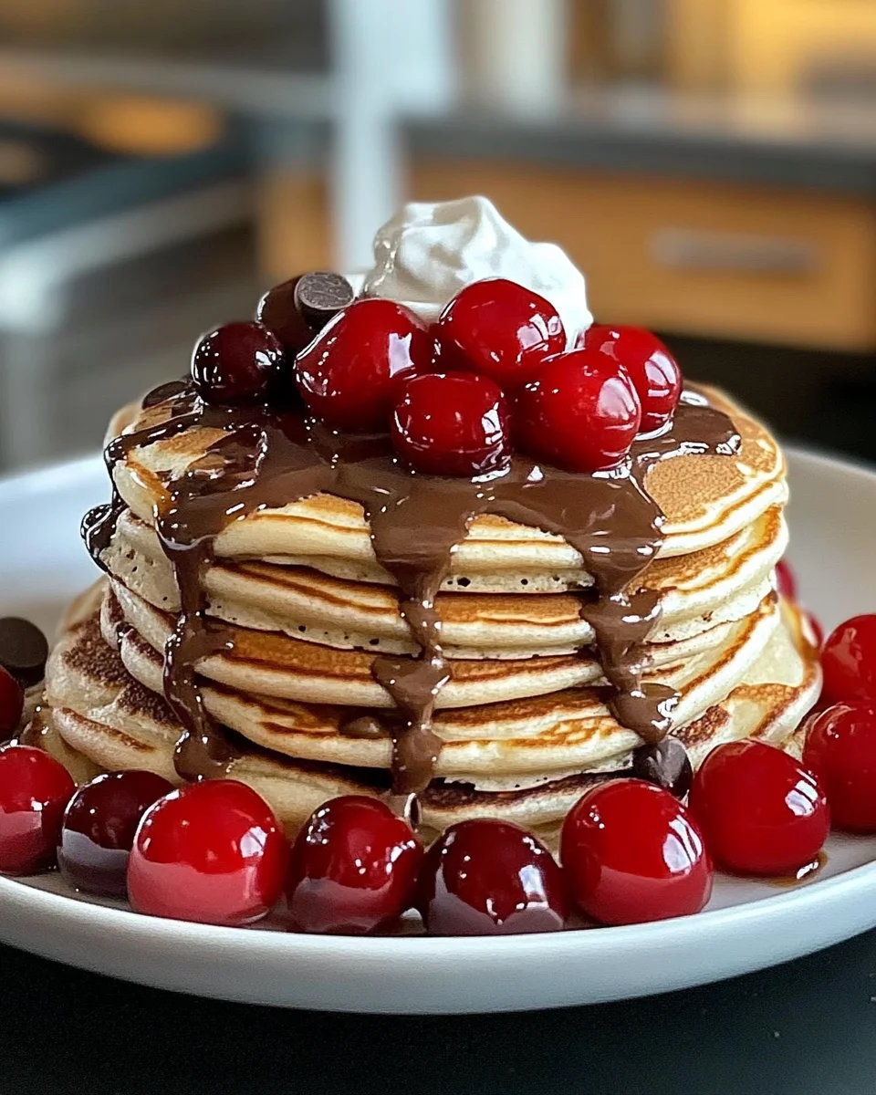 Chocolate Cherry Pancakes