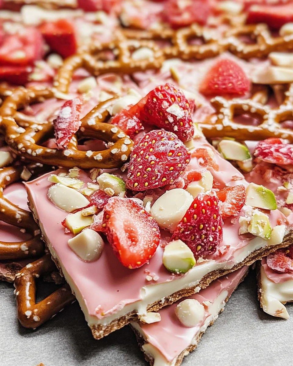 Pretzel Strawberry Bark