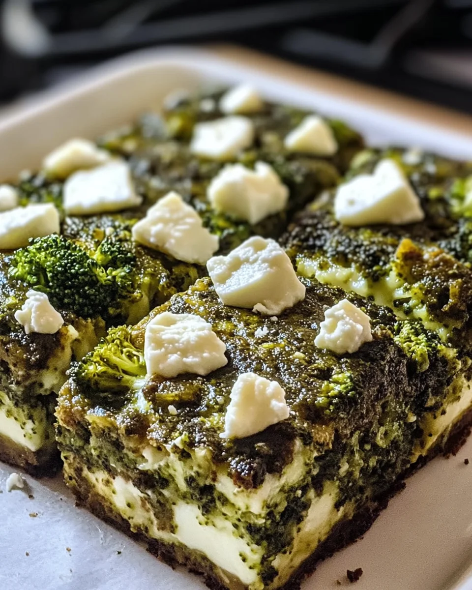 Broccoli and Feta Brownies