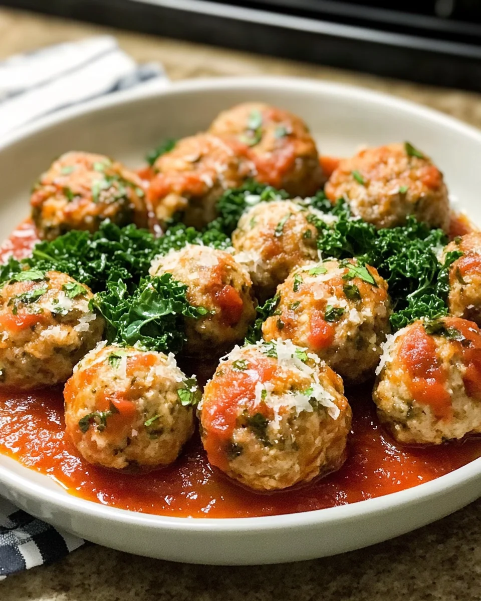 Fluffy Ground Turkey and Kale Meatballs