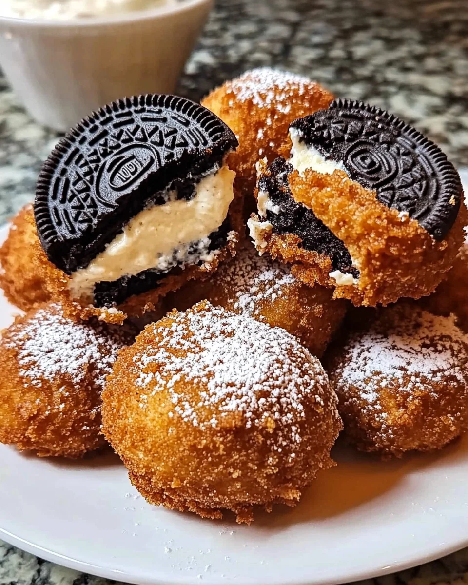 Cookies & Cream Cheesecake Deep Fried Oreos