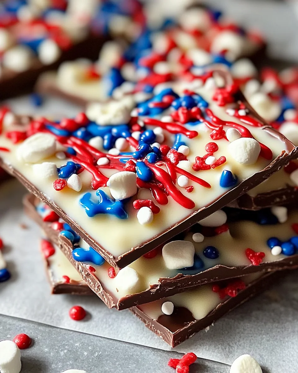Red, White & Blue Chocolate Bark
