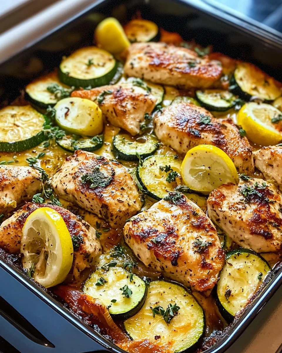 Mediterranean Chicken Zucchini Bake