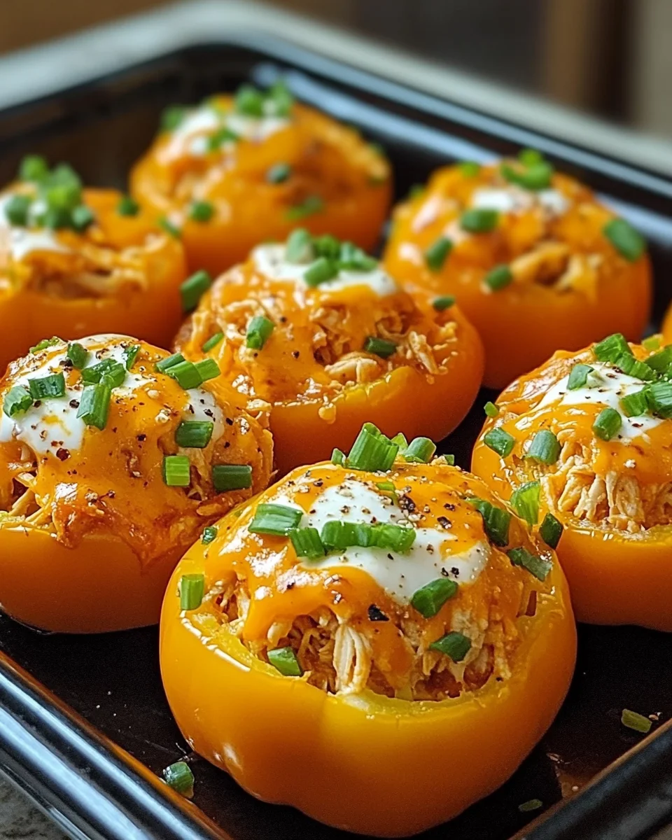 Spicy Buffalo Chicken Pepper Bombs