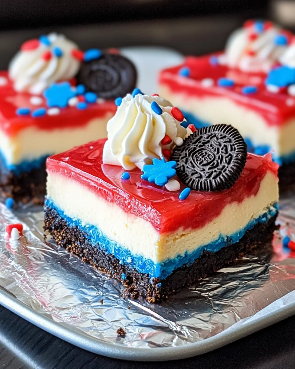 Red White and Blue Cheesecake Bars