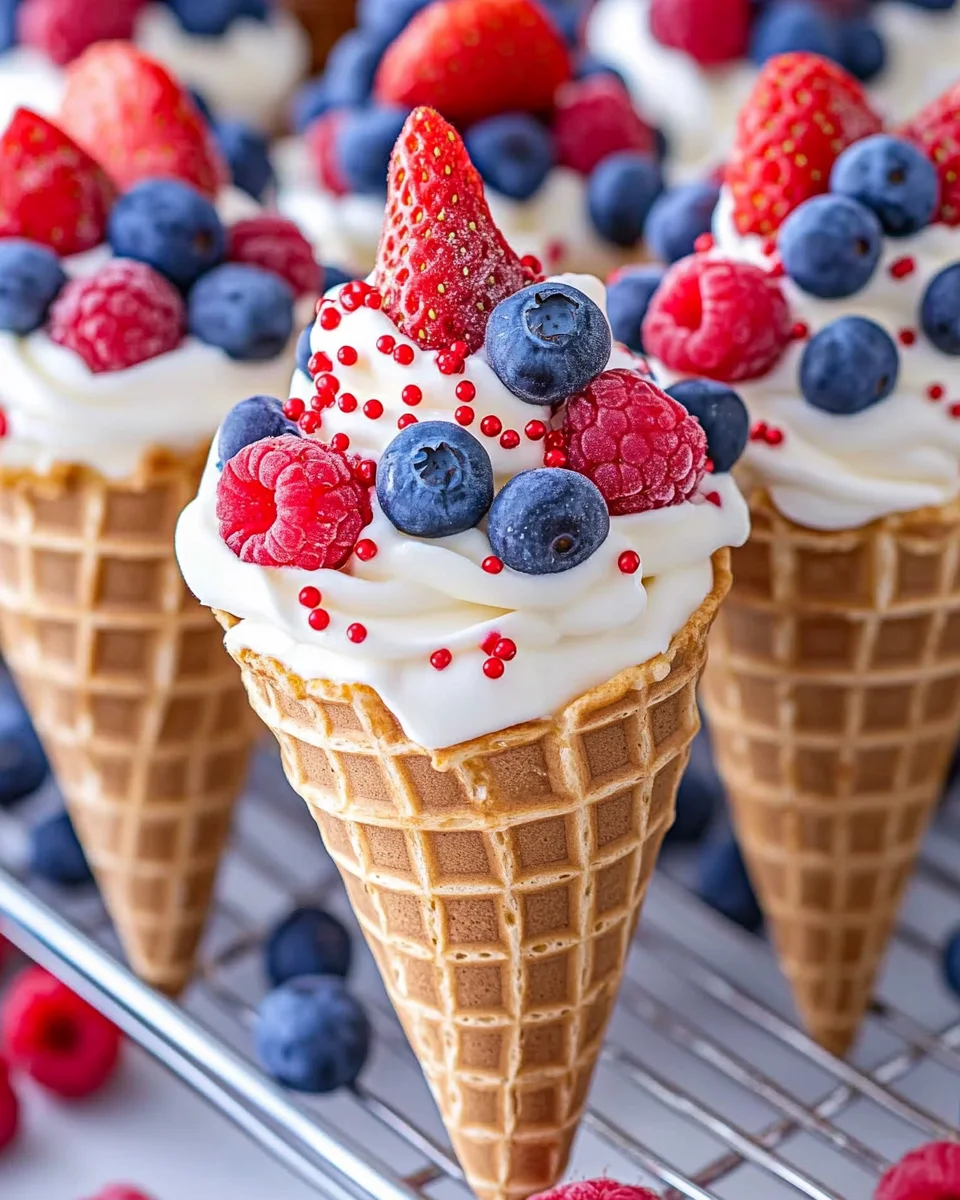 Patriotic Fruit Cones