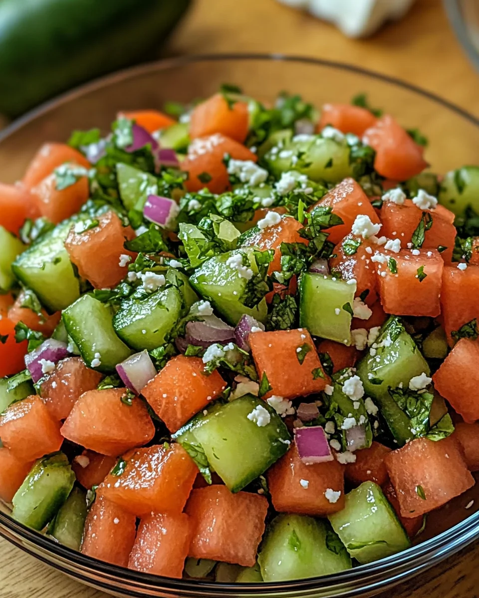 Spicy Watermelon Cucumber Salad