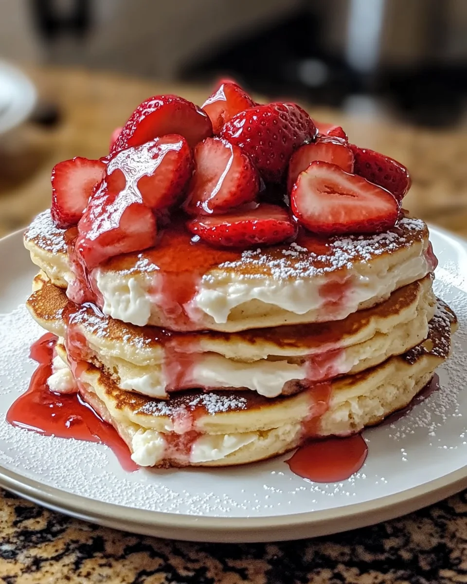 Strawberry Cheesecake Pancakes