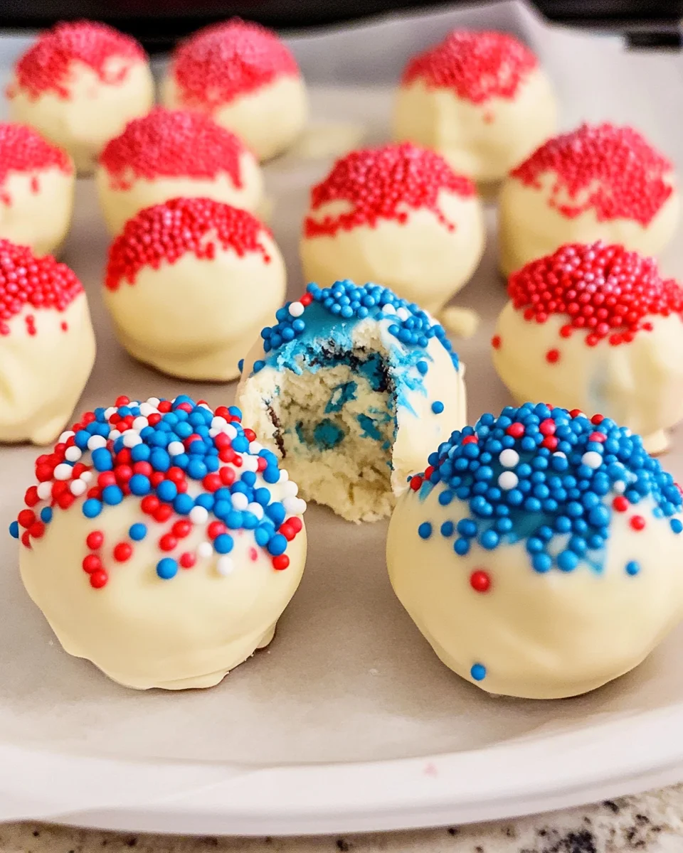 Red, White, and Blue Cake Balls
