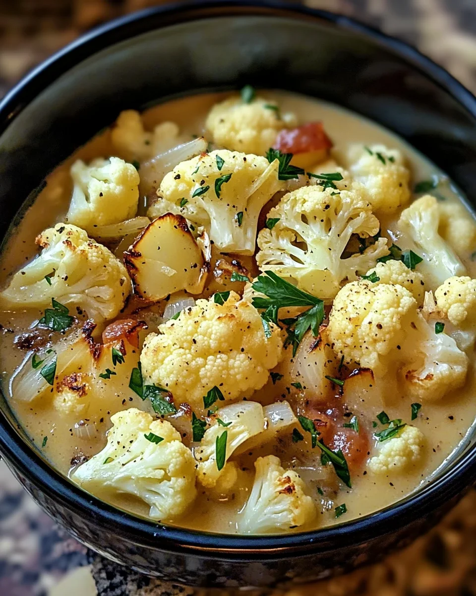 Mediterranean-Style Cauliflower Soup