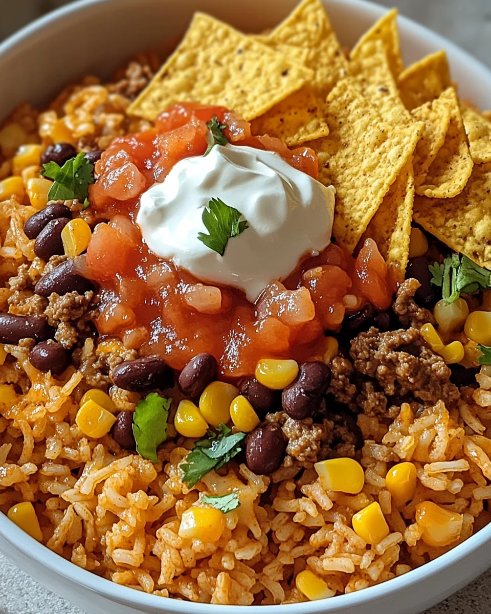 Taco Rice Bowl with Doritos