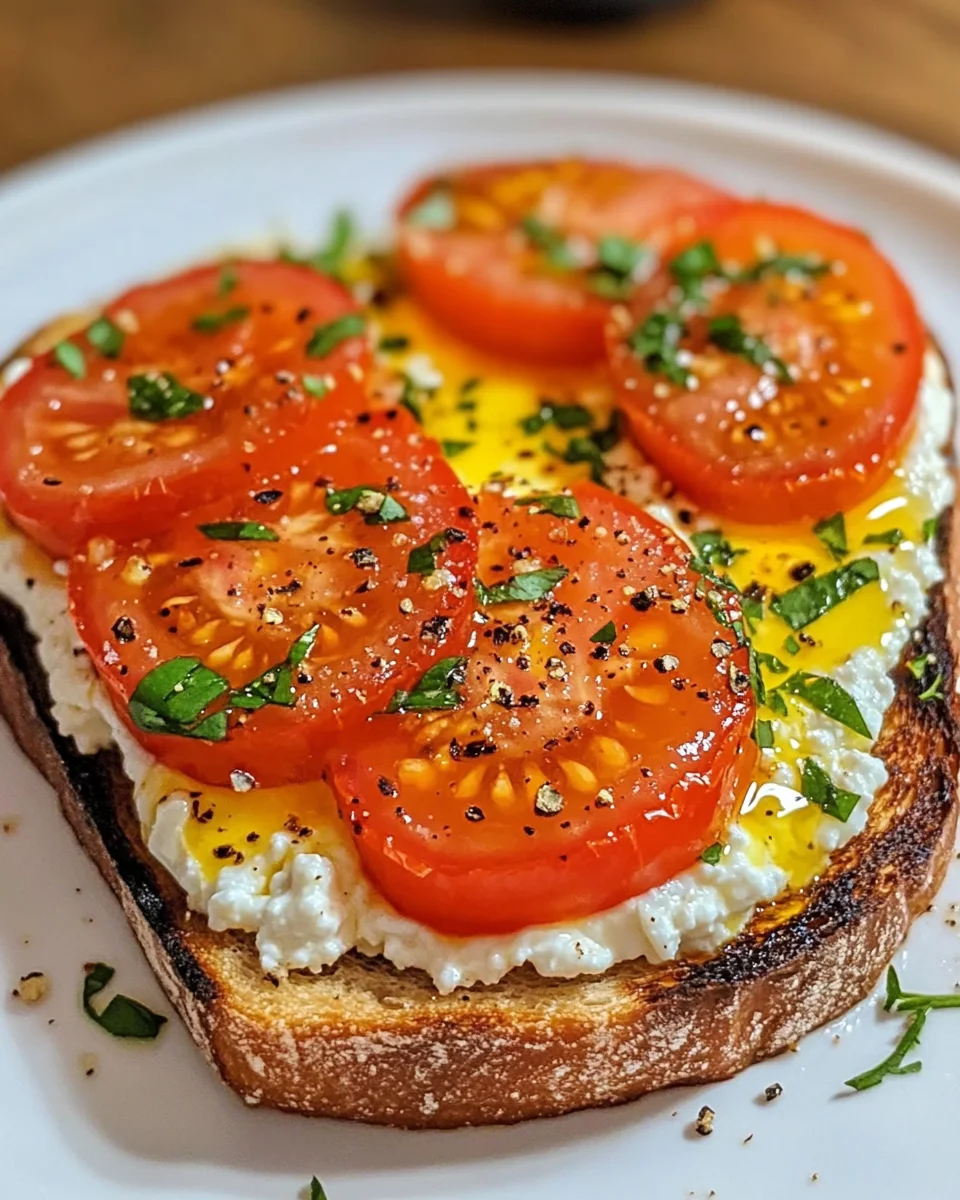Tomato and Cottage Cheese Toast