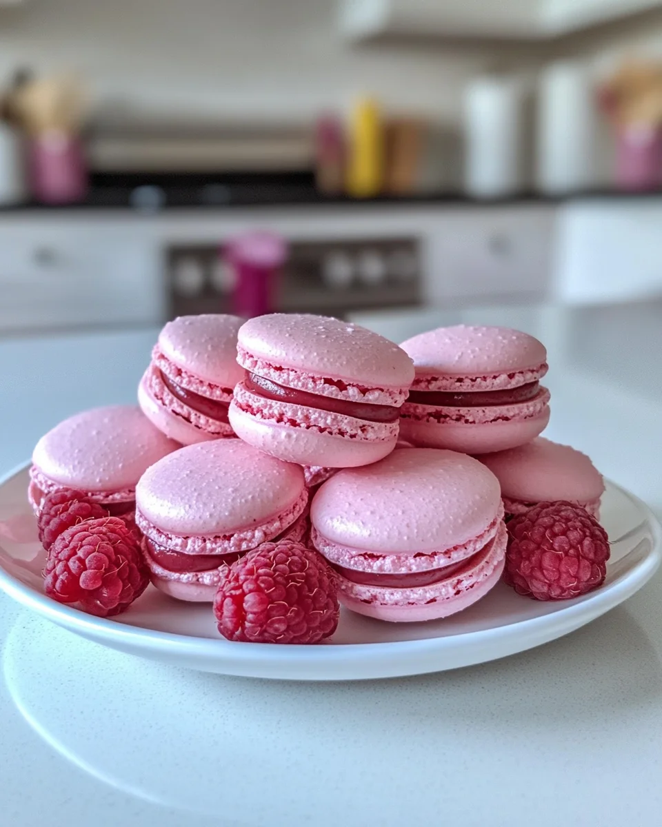 Raspberry Macarons