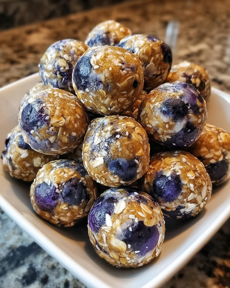 No-Bake Lemon Blueberry Protein Bites