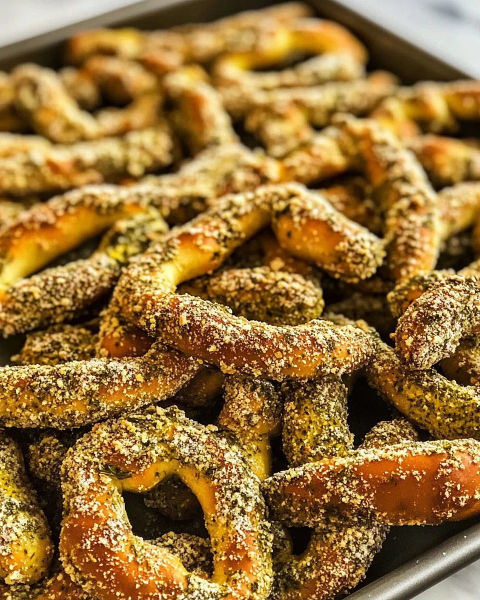 Baked Dill Pickle Pretzels
