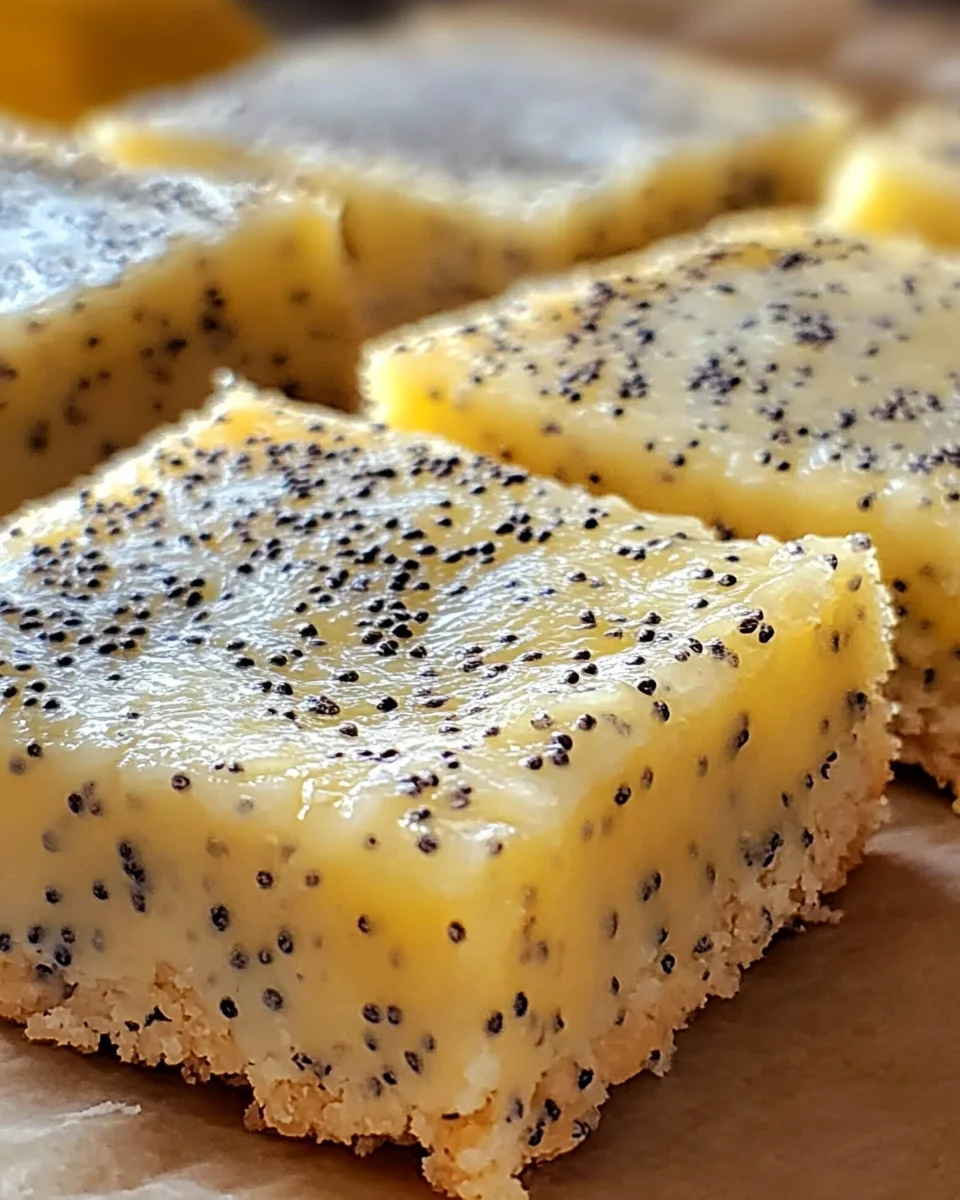 Baked Glazed Lemon Poppy Seed Bars