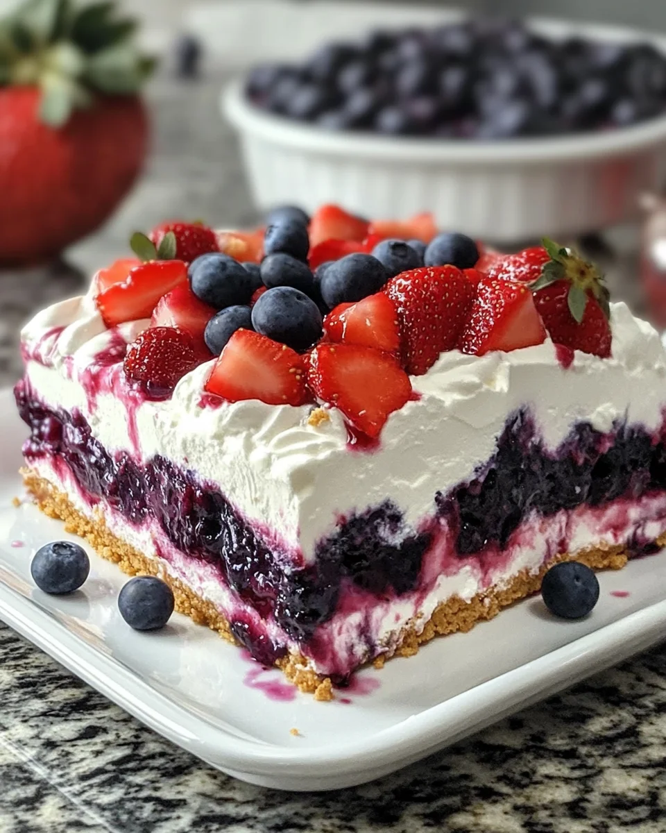 No Bake Summer Berry Lasagna