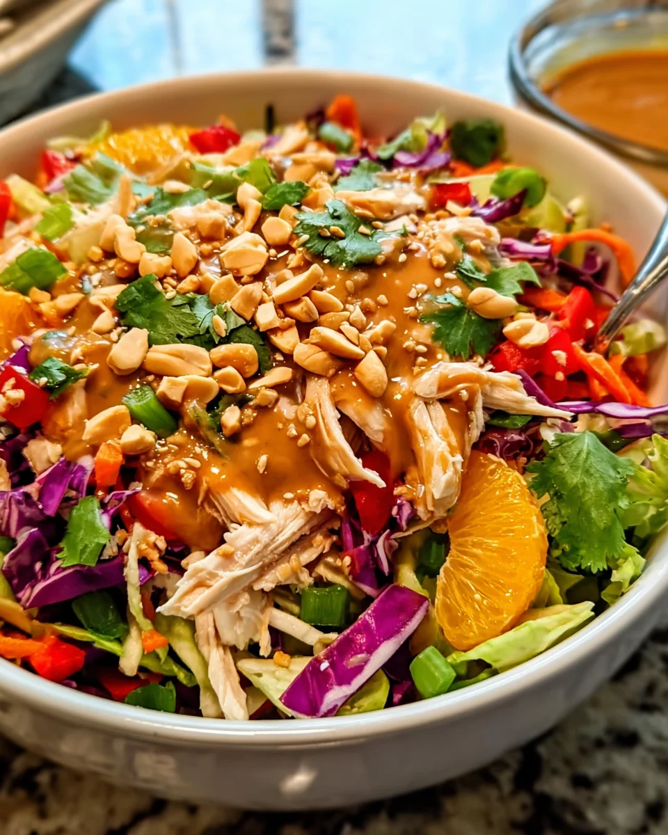 Thai Chicken Salad with Homemade Peanut Dressing