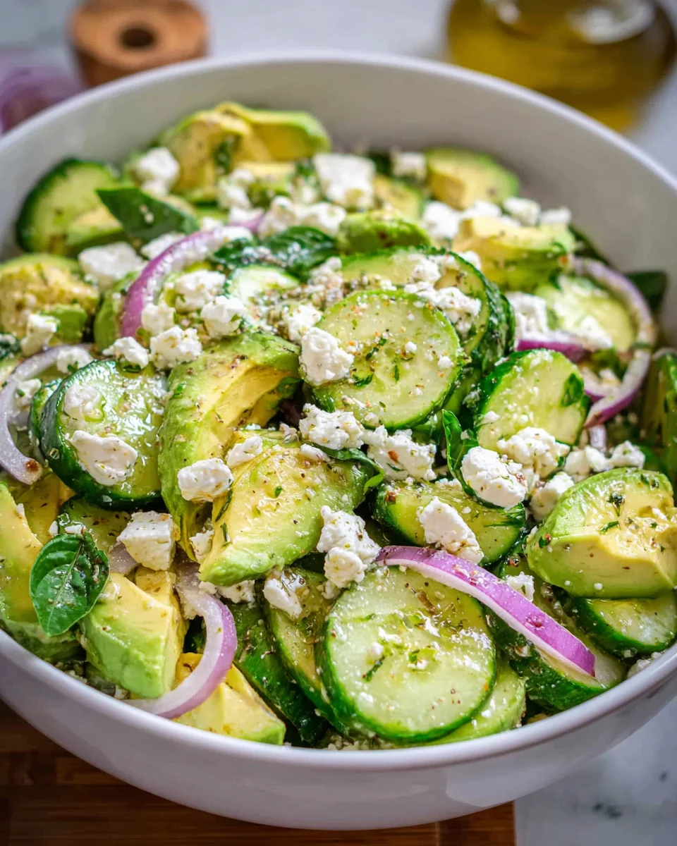 Cucumber Avocado Feta Salad